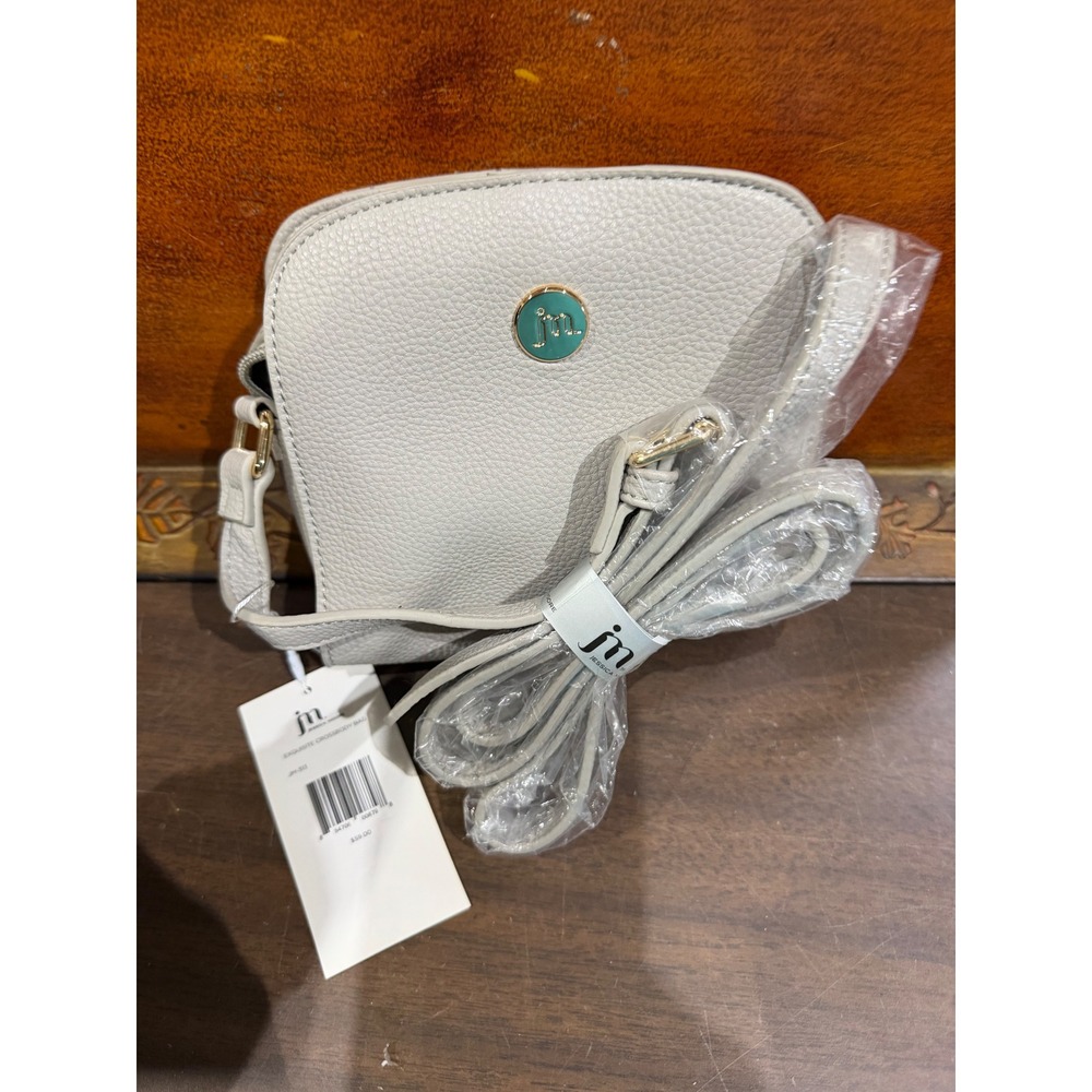 Jessica Moore Exquisite Crossbody Bag Light Grey Pebbled JM-313 NWT - Picture 2 of 7
